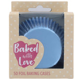 Ice Blue Foil  Cupcake Cases Pk 50