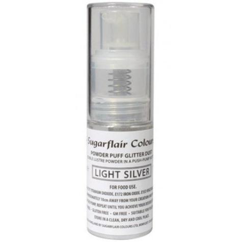Light Silver Glitter POWDER PUFF 10g