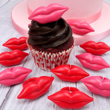 Love & Red Bow Edible Toppers - (20 Toppers)