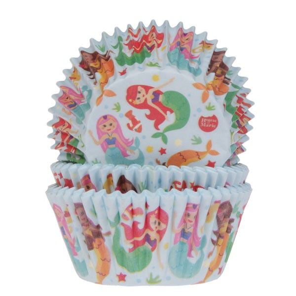 Mermaid Cup Cake Cases Pk 50 HOM