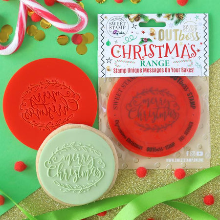 OUTBOSS STAMP N CUT - Merry Christmas Holly Leaves
