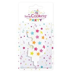 Rainbow Stars Number Candle 3