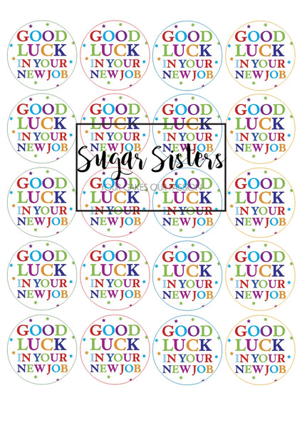 Good Luck New Job Edible Toppers - (20 Toppers)