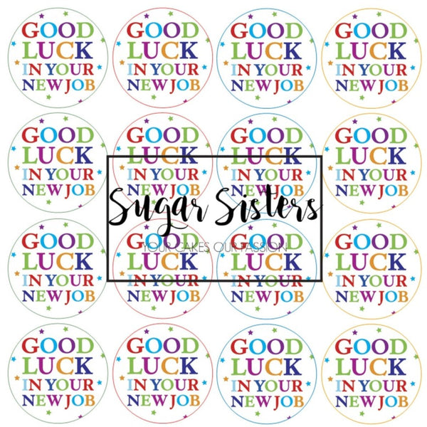 Good Luck New Job Edible Toppers - (20 Toppers)