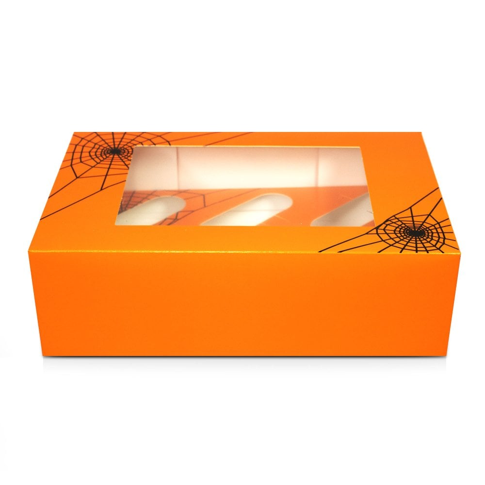 Luxury Orange Cobweb Cupcake Box 6s