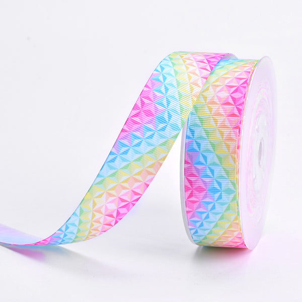 Pastel Diamond Pattern Ribbon 25mm
