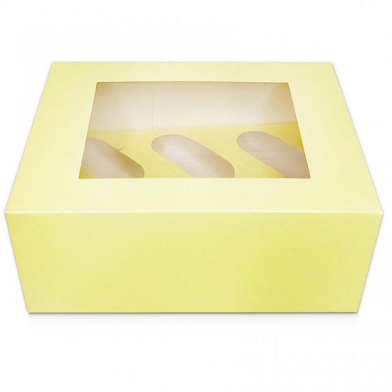 Pastel Yellow Cupcake Box - (6s)