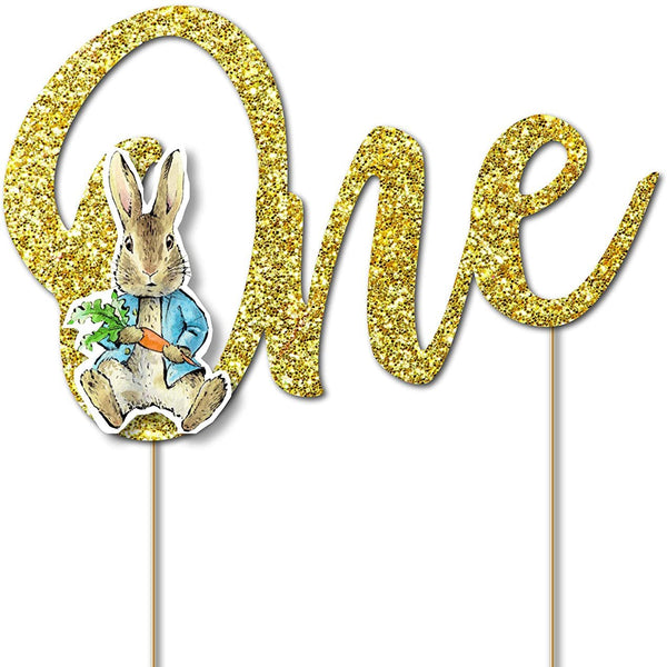 Peter Rabbit™ 1st Birthday One Glitter Cake Topper