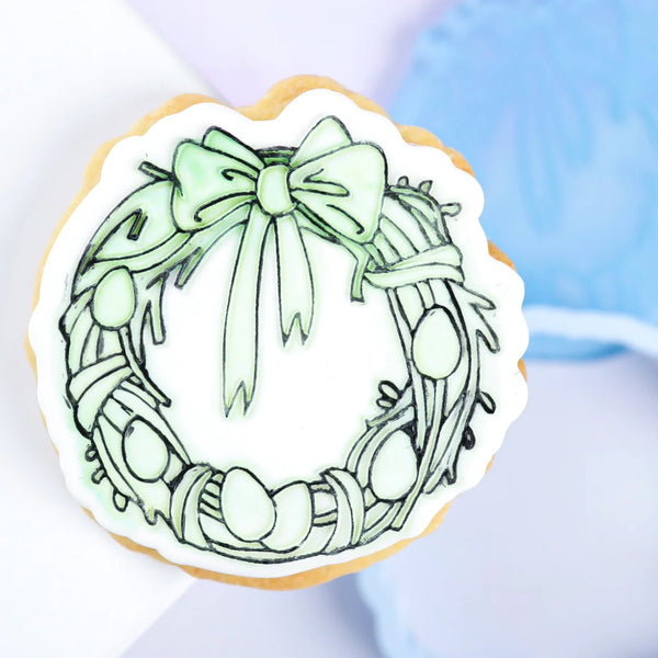 Easter Wreath Stamp N Cut - SWEET STAMP