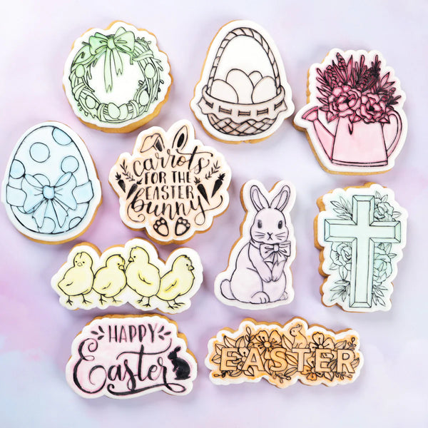 Easter Egg Basket Stamp N Cut - SWEET STAMP