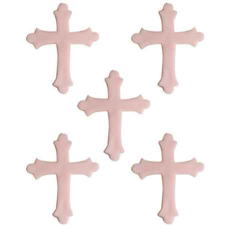 Cross Sugarcraft Toppers Pink Pk 5 (ONE DAMAGED|)