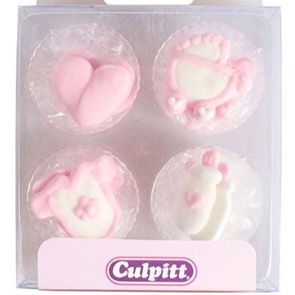 Red Bow Sugar Decorations Pk 12