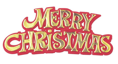 Sweet Stamp Cake Topper - Traditional Merry Christmas - Gold & Red