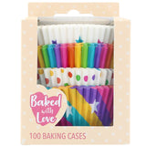 Rainbow Cupcake Cases Pk 100