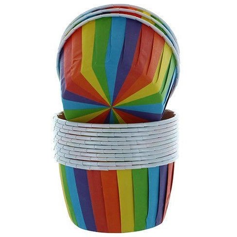 Cupcake Baking Cups Rainbow Stripe Pk 24