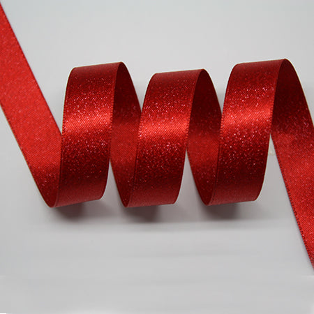 Red Sparkle 16mm Ribbon per Metre (250)