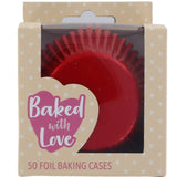 Red Foil   Cupcake Cases Pk 50