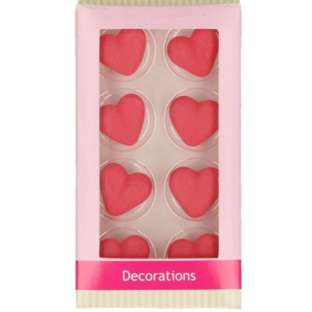 Red Sugar Hearts Pk 8