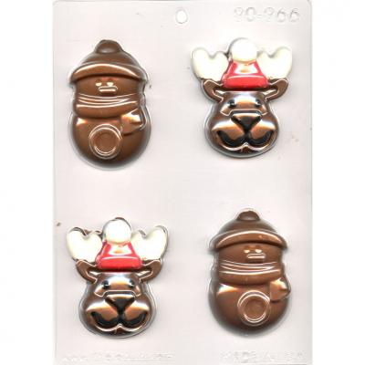 Reindeer and Snowman  Chocolate Mould 2-3/4