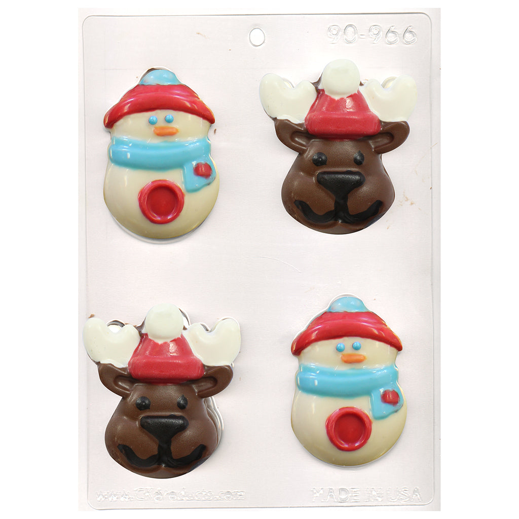 Reindeer and Snowman Chocolate Mould 2-3/4