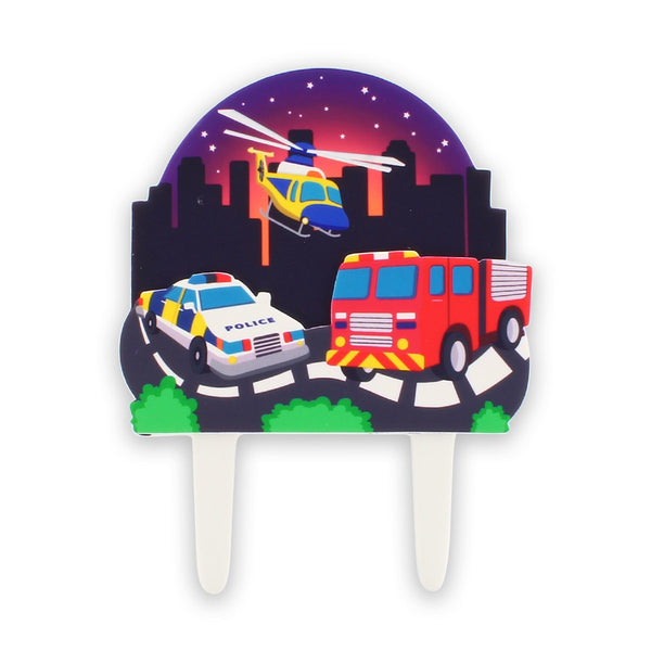 Rescue Vechicles Cake Decoration 140 X 180mm (Inc Pic)