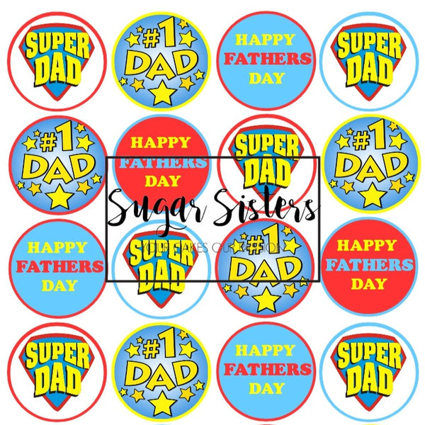 Fathers Day Edible Toppers - (20 Toppers)