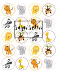 Safari Baby Animals  Edible Toppers - (20 Toppers)