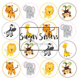 Safari Baby Animals  Edible Toppers - (20 Toppers)