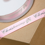 Christening Pink Ribbon 20 mm x Metre