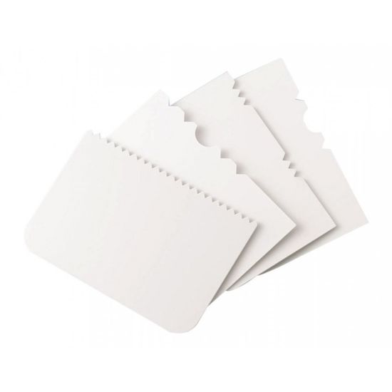 Plastic Side Scrapers Patterned Edge Set 4 PME