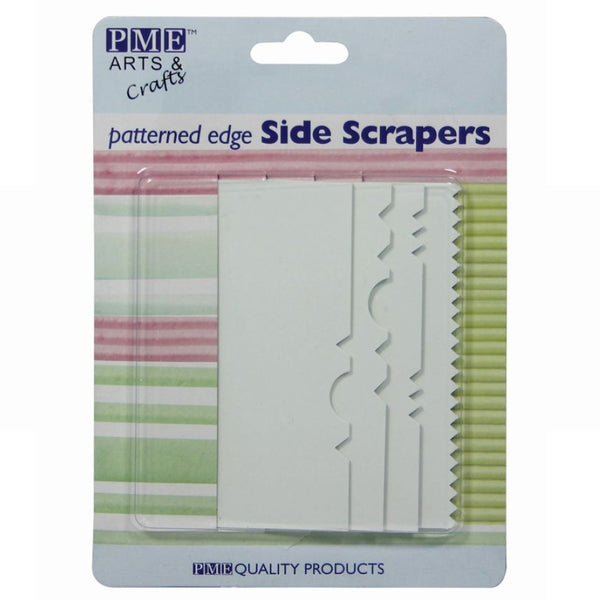 Plastic Side Scrapers Patterned Edge Set 4 PME