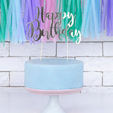 Silver  Foil  Happy Birthday Card Topper