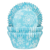 Snow Crystal Blue Baking Cases Pk 50 HOM