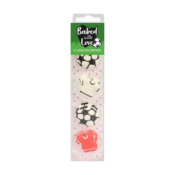 Soccer / Football Sugar Decorations Pk 12