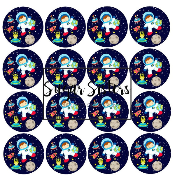 Space  Edible Toppers - (20 Toppers)