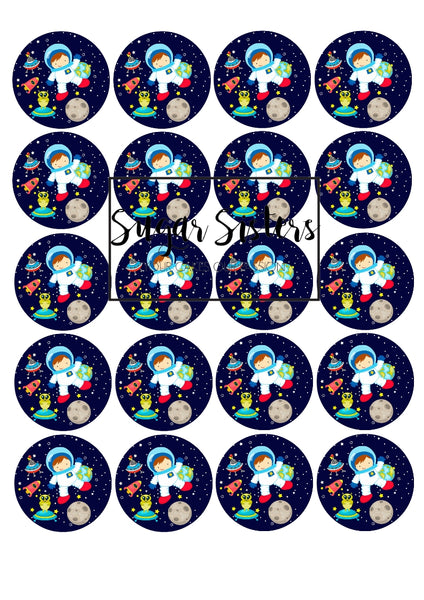 Space  Edible Toppers - (20 Toppers)