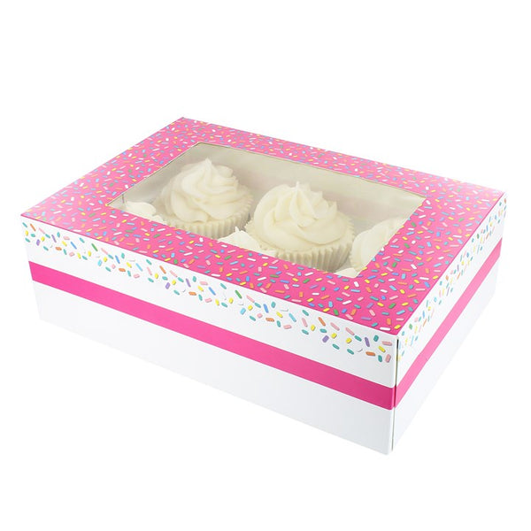 6s /12s Pink Sprinkles Cupcake Boxe