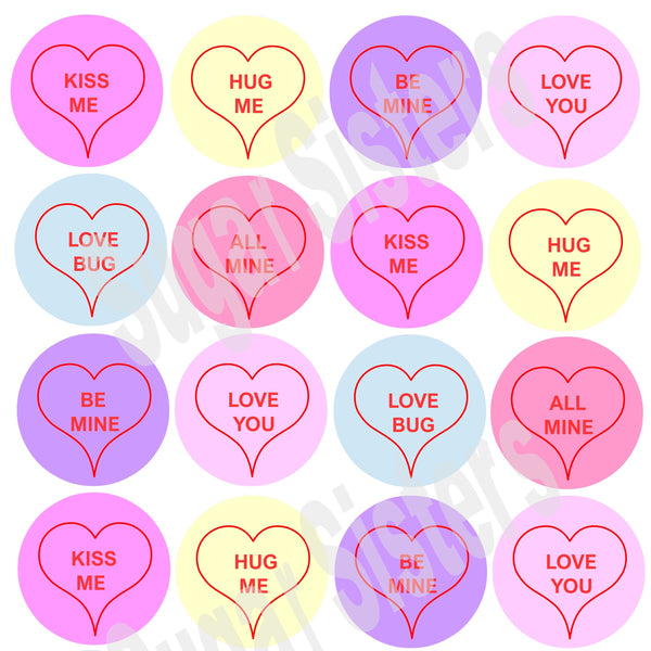 Sweet Heart Edible Toppers - (20 Toppers)
