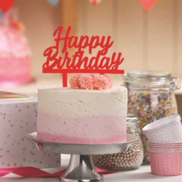 Happy Birthday Topper Pink
