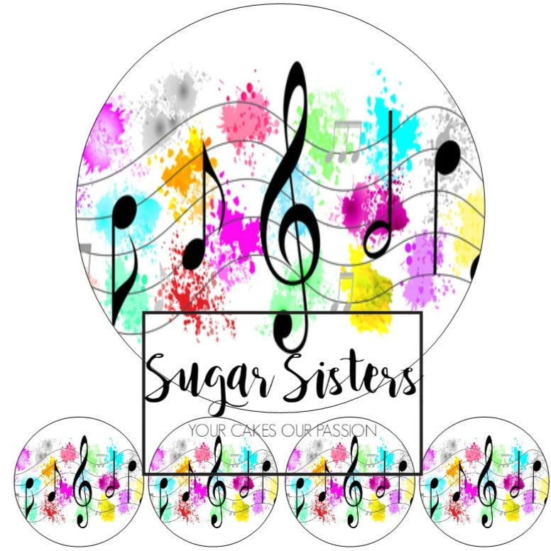 Music Notes Edible Topper - (1 x 6