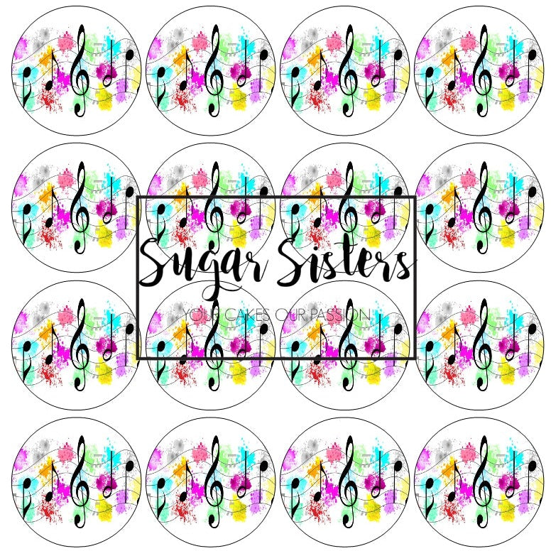 Music Notes Edible Toppers - (20 Toppers)