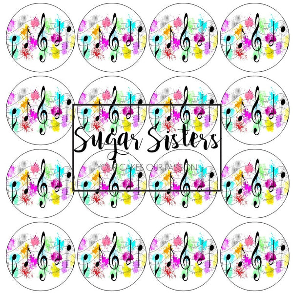 Music Notes Edible Toppers - (20 Toppers)