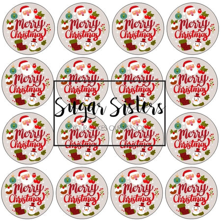 We wish you a merry Christmas  Edible Toppers - (20 Toppers)