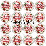 Merry Christmas Edible Toppers - (20 Toppers)