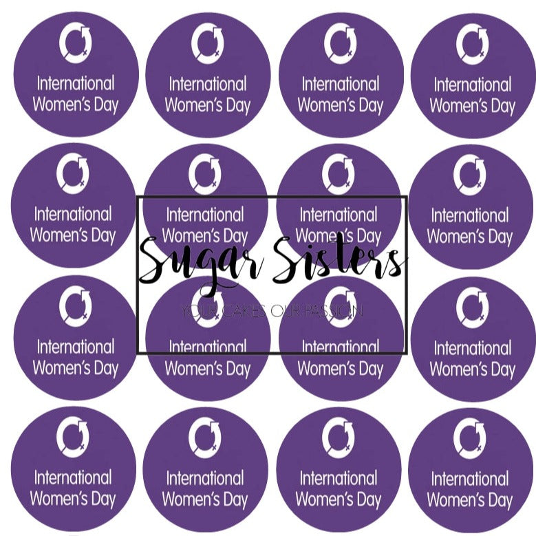International Womens Day 2 Edible Toppers - (20 Toppers)