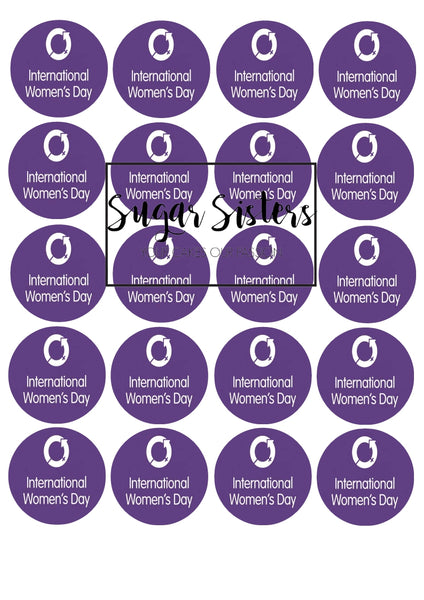 International Womens Day 2 Edible Toppers - (20 Toppers)
