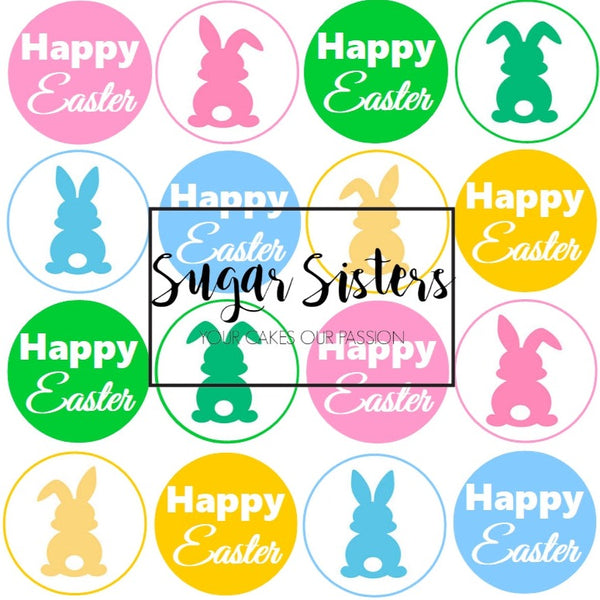 Easter Brights  Edible Toppers - (20 Toppers)