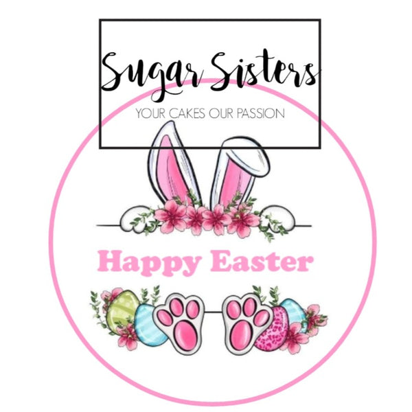 Easter Bunny Ears  Edible Topper - (1 x 6" Disc )
