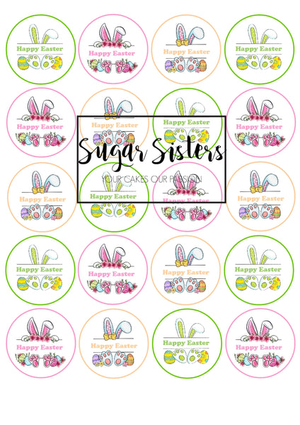 Easter Bunny Ears Edible Toppers - (20 Toppers)