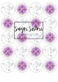 Pink Doves Edible Toppers - (20 Toppers)